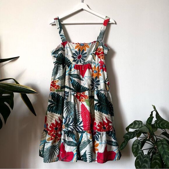 Farm Rio Floral Mini Cotton Dress Size S - Picture 1 of 6